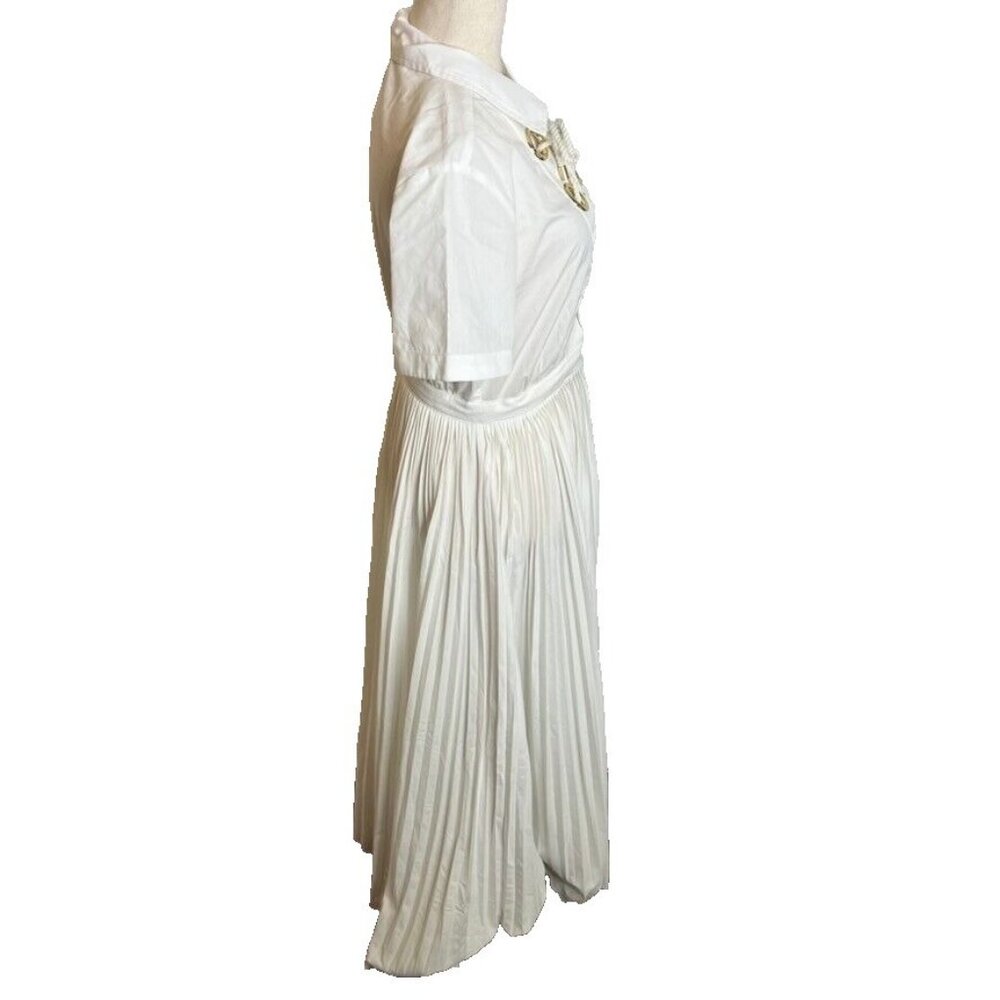 J.Crew Collection Maris dress in cotton-blend poplin White Size 10 CA691 - Picture 6 of 9